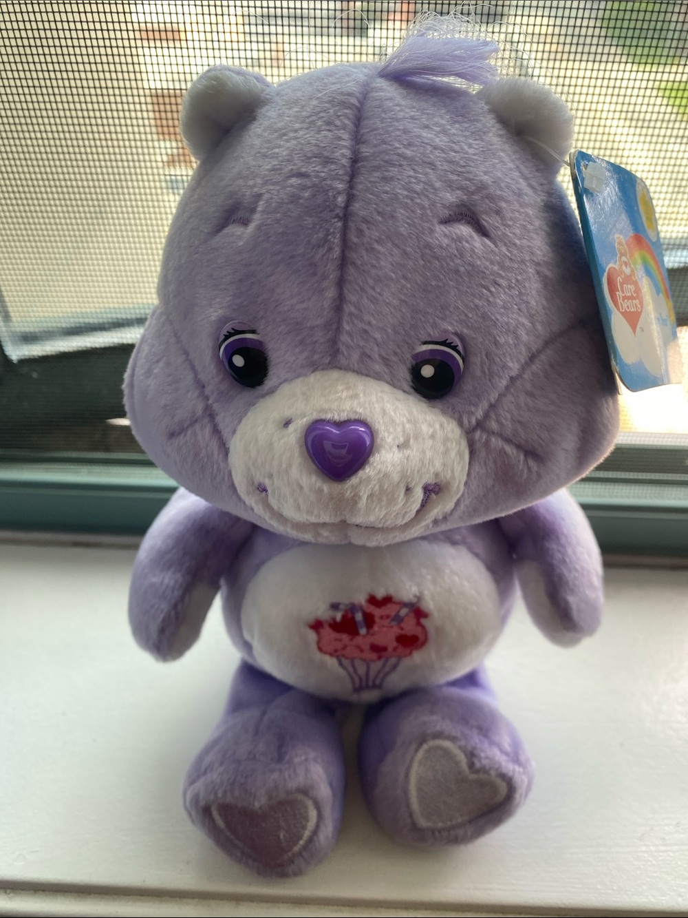 BNWT Care Bears Lavender Plush with White Belly and Purple Heart Nose